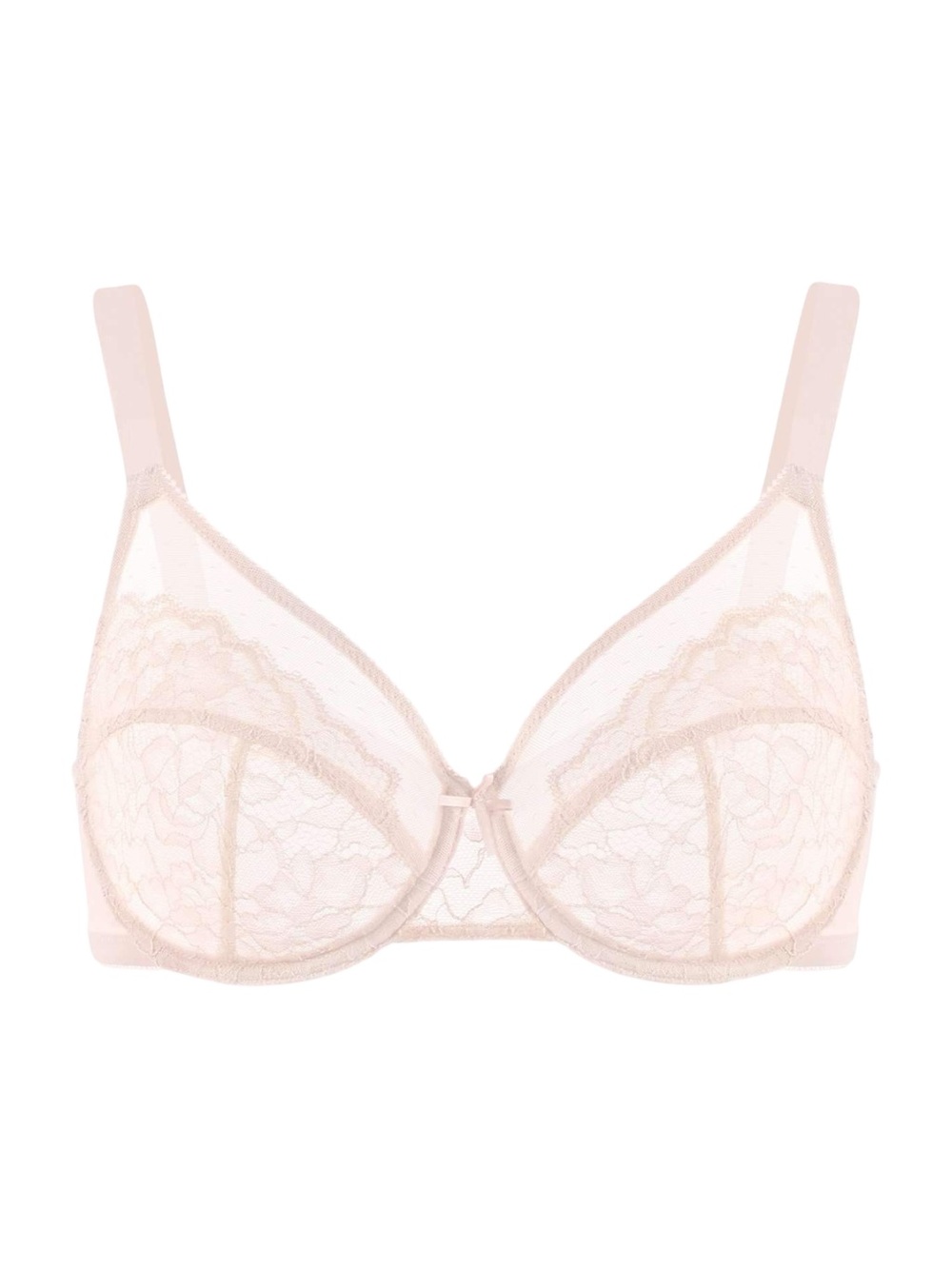 HSIA Enchante Lace Unlined Underwire Bra - 36H - Dusty Peach
